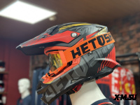 Шлем кроссовый HETOSHI OF836 EXOSS CROSS PRO MX289 цв.Черно-красно-желтый Матовый р.XXL