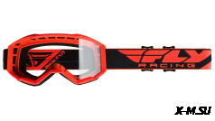 Очки для мотокросса FLY RACING FOCUS (2019) оранжевые, прозрачные