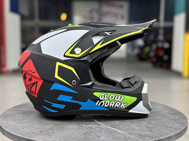 Шлем кроссовый HETOSHI XD1-3 цв. Черно-бело-красно-голубой F 7  р. L 