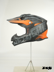 Шлем кроссовый HETOSHI OF836 EXOSS CROSS PRO MX289 цв.Черно-серо-оранжевый Матовый р.XS